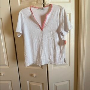 Cathy Daniel’s nwt Woman’s  Short Sleeve Tee with Pink Trim 2
